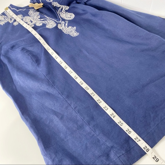 Peck & Peck Weekend 100% Linen Embroidered Tunic - Picture 7 of 7